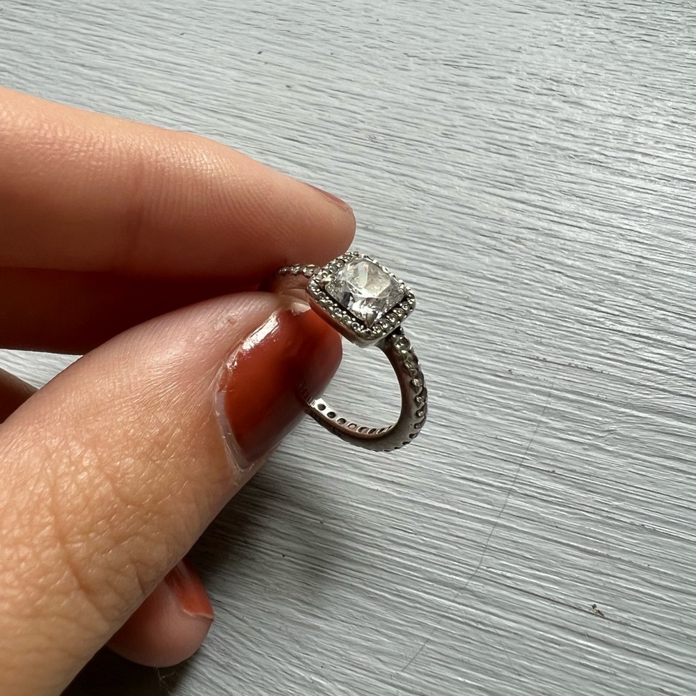 Pandora Square Sparkle Halo Ring 💍